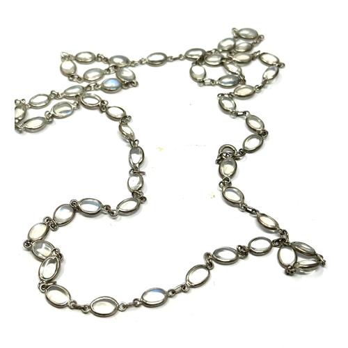 443 - A Silver Moonstone Riviere Necklace (12g)