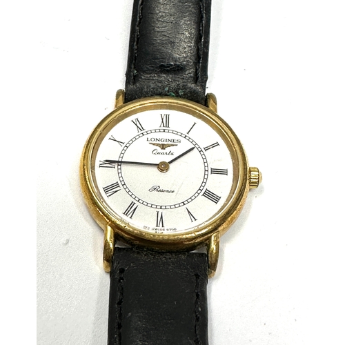 472 - Vintage Ladies Longines presence quartz wrist watch  the watch is ticking