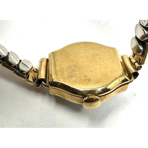 468 - Vintage Ladies 9ct gold cased Smiths deluxe  wrist watch  hand winding the watch is ticking