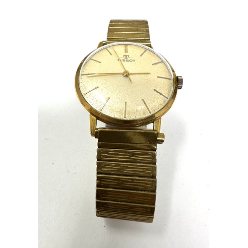 Vintage Gents gold tone Tissot wrist watch hand winding the watch