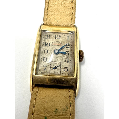 469 - Vintage Gents gold plated Favre leuba & Co sandow wrist watch  the watch is ticking