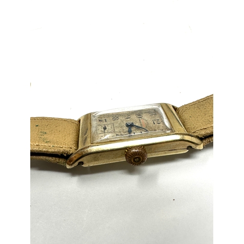 469 - Vintage Gents gold plated Favre leuba & Co sandow wrist watch  the watch is ticking