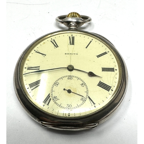 490 - Antique Zenith open face pocket watch the watch is ticking