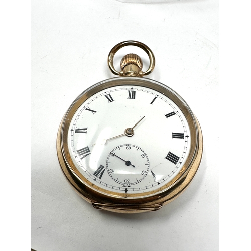 491 - Antique rolled gold open face pocket watch Cudos the watch is ticking