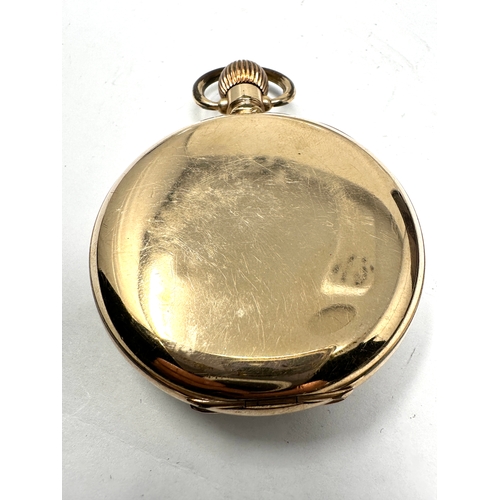 491 - Antique rolled gold open face pocket watch Cudos the watch is ticking