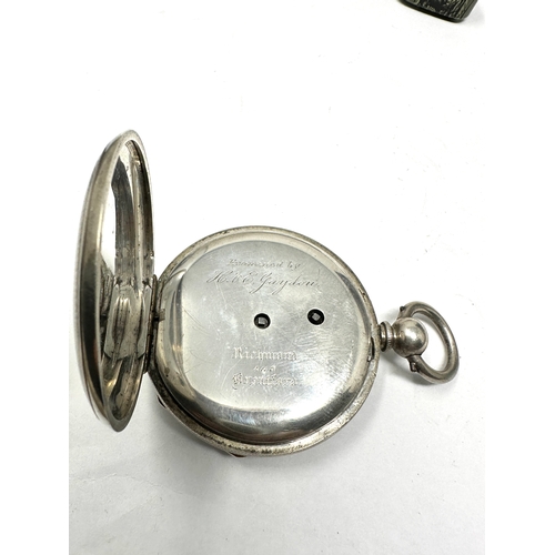 488 - Antique silver Stauffer chaux de fonds  by h & e gaydon richmond & brentford open face pocket watch ... 