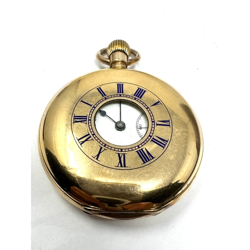 492 - Antique rolled gold waltham half hunter  pocket watch the watch is ticking