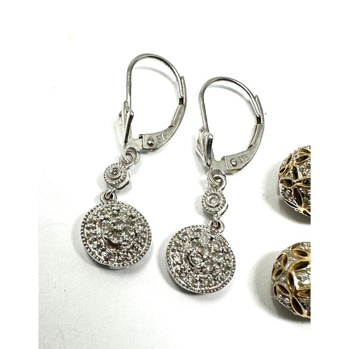 178 - 2 X 9ct Gold Diamond Set Drop Earrings (5.2g)