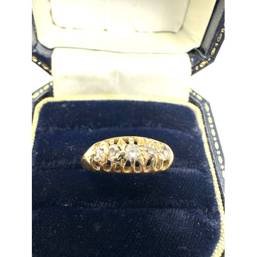 161 - 18ct Gold Victorian Old Cut Diamond Set Five Stone Ring (2.1g)