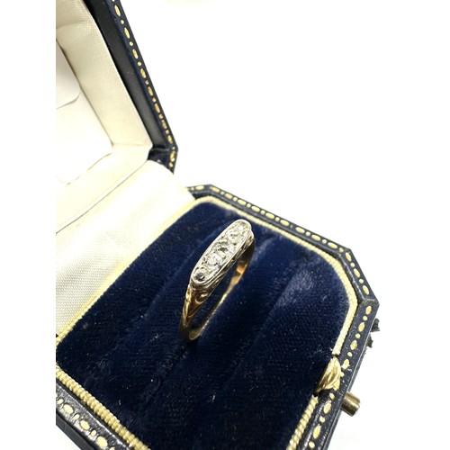 342 - 18ct Gold Old Mine Cut Diamond Set Five Stone Ring (2.2g)