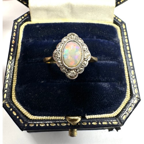 167 - 18ct Gold Opal And Diamond Set Ring (2.2g)