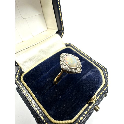 167 - 18ct Gold Opal And Diamond Set Ring (2.2g)