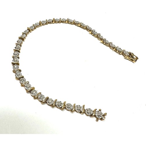 174 - 9ct Gold Vintage Diamond Set Tennis Bracelet (6.1g)