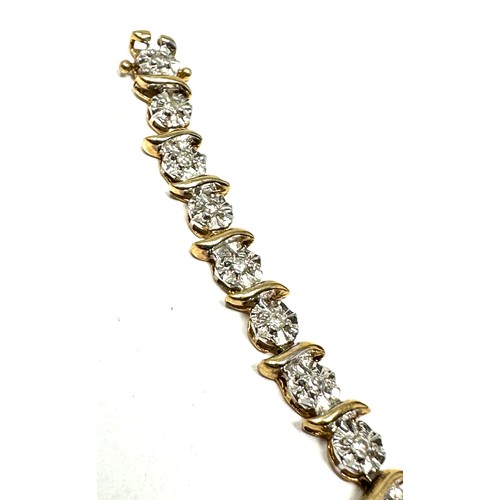 174 - 9ct Gold Vintage Diamond Set Tennis Bracelet (6.1g)