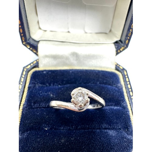 357 - 18ct White Gold Diamond Set Solitaire Ring (2.9g) 0.25ct diamond