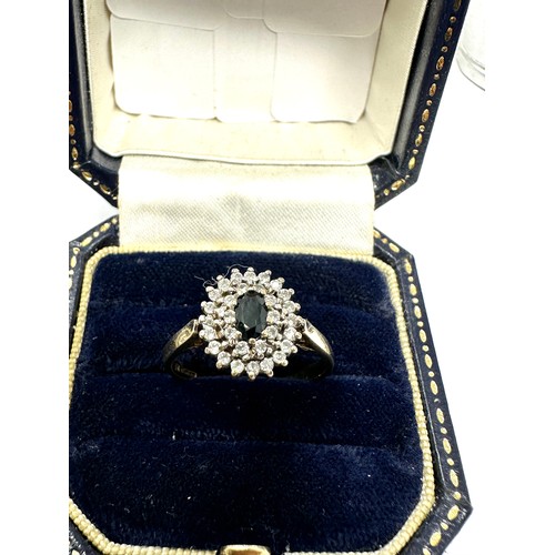 351 - 9ct Gold Vintage Diamond And Sapphire  Ring (3g)