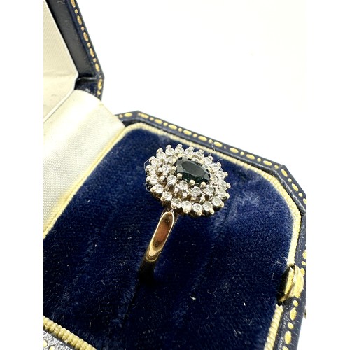 351 - 9ct Gold Vintage Diamond And Sapphire  Ring (3g)