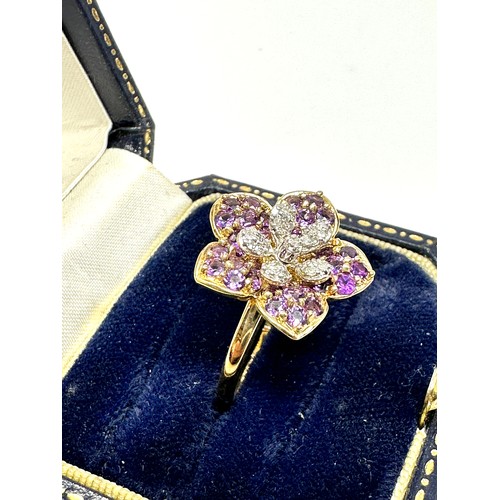 265 - 9ct Gold Diamond And Amethyst Ring (4.9g)