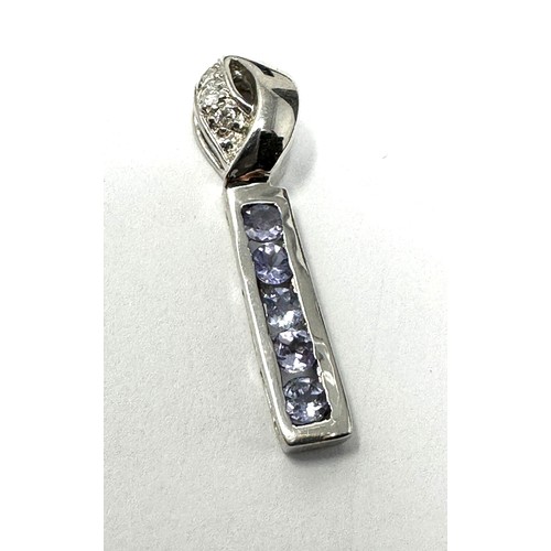 277 - 9ct White Gold Diamond And Tanzanite  Pendant (1.5g)