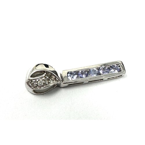 277 - 9ct White Gold Diamond And Tanzanite  Pendant (1.5g)