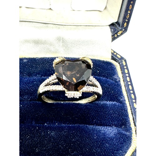 260 - 9ct Gold Diamond And Smoky Quartz  Ring (3.1g)