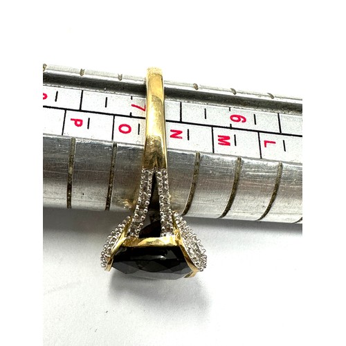 260 - 9ct Gold Diamond And Smoky Quartz  Ring (3.1g)