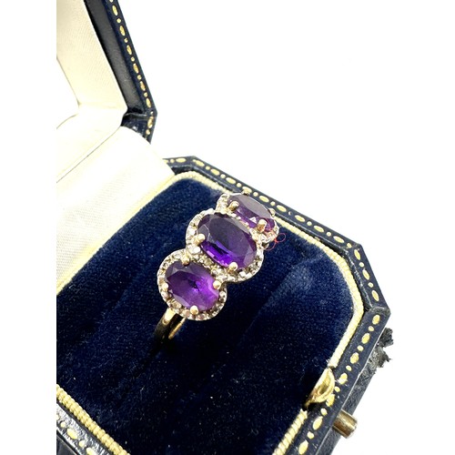 262 - 9ct Gold Diamond And Amethyst Ring (3.1g)