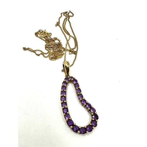 272 - 9ct Gold Amethyst  Pendant Necklace (2.3g)