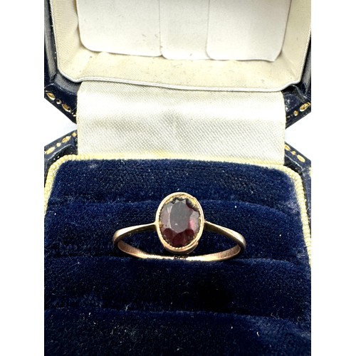 221 - Antique 9ct Rose Gold Garnet Ring (1g)