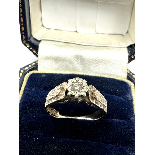 218 - 9ct Gold Diamond Solitaire T Ring (3.4g)