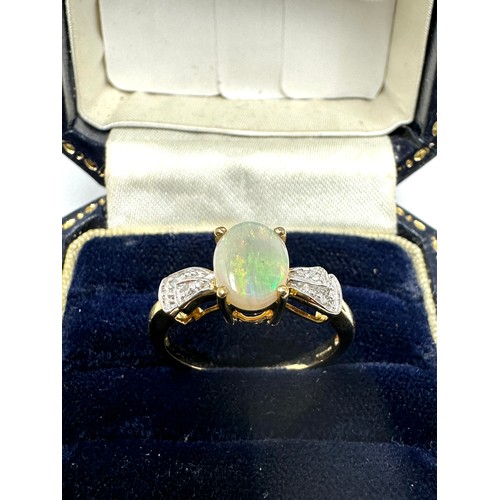 268 - 9ct  Gold Diamond And Opal  Ring (2.5g)