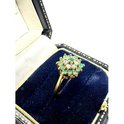 217 - 9ct Gold Emerald And Opal t Ring (2.6g)