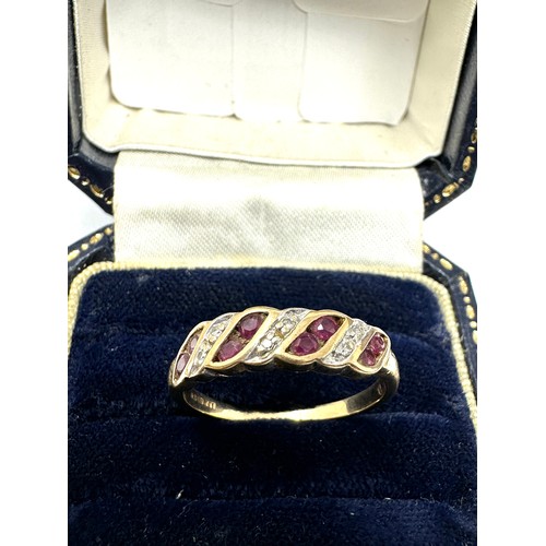 220 - 9ct  Gold Diamond And Ruby Ring (2.2g)