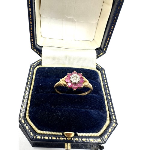 216 - 9ct Diamond And Ruby  Ring (2g)