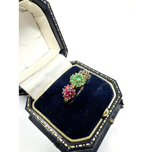 208 - 9ct Gold Emerald, Sapphire And Ruby  Ring (3.4g)