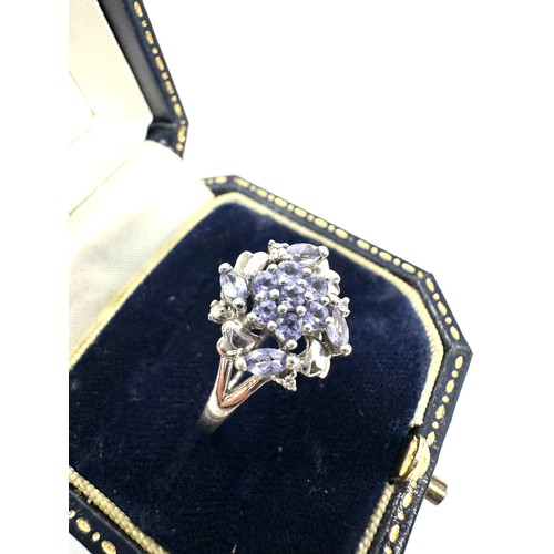 192 - 9ct White Gold Diamond And Tanzanite  Ring (2.9g)