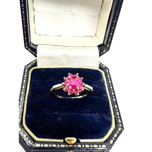 222 - 9ct Gold Diamond And Ruby  Ring (1.9g)