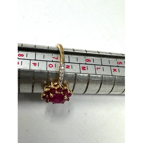 222 - 9ct Gold Diamond And Ruby  Ring (1.9g)