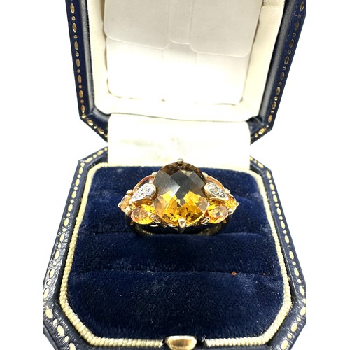 285 - 9ct Gold Diamond And Citrine Ring (4.2g)