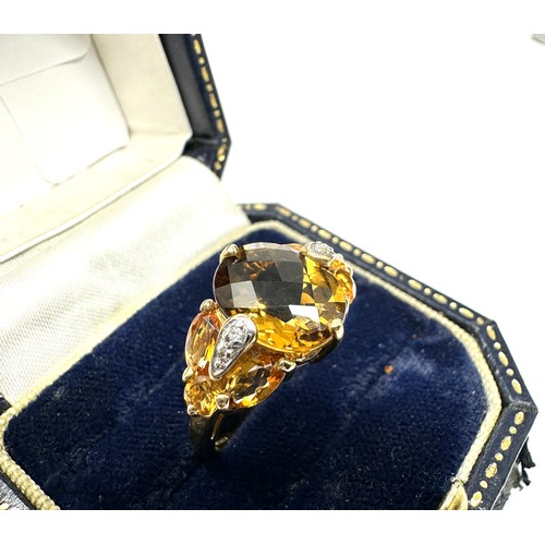 285 - 9ct Gold Diamond And Citrine Ring (4.2g)