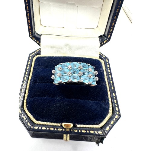 187 - 9ct White Gold Diamond & Topaz (4.2g)