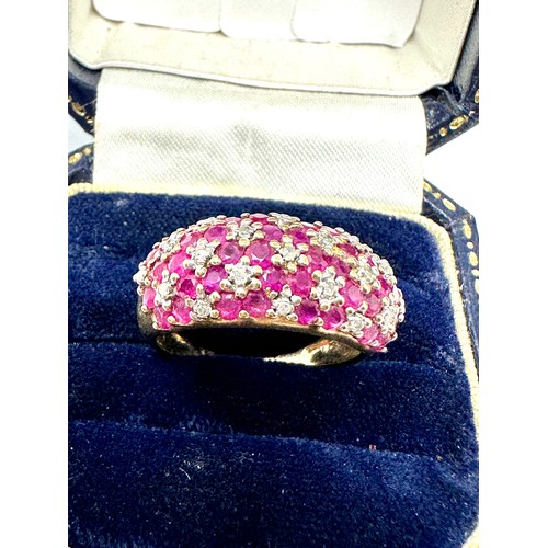 315 - 9ct Gold Diamond & Ruby Dress Ring (4.4g)