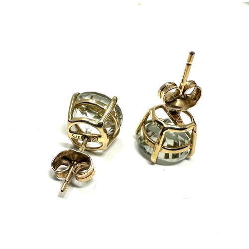 323 - 9ct Gold Quartz Stud Earrings (2.2g)