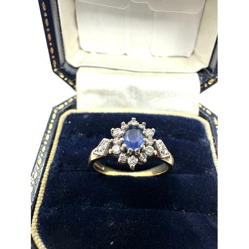 306 - 9ct Gold Diamond & Sapphire Dress Ring (2.6g)