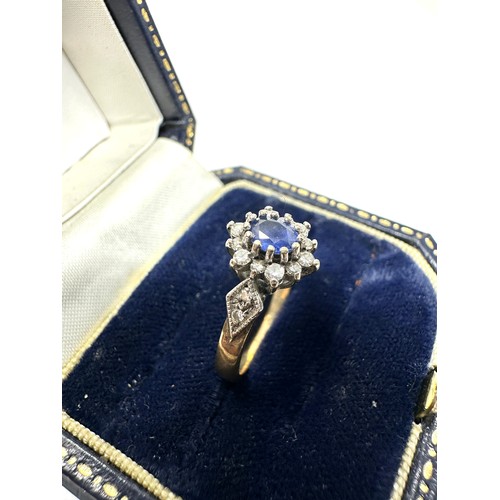 306 - 9ct Gold Diamond & Sapphire Dress Ring (2.6g)