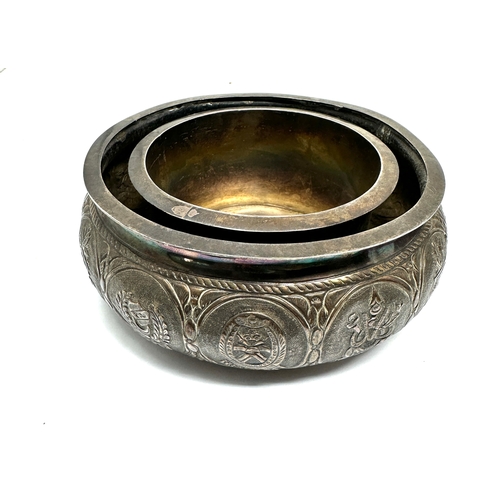 78 - indian silver silver bowl measures approx 13cm dia height 5cm 147g