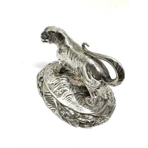 79 - Victorian silver Lion finial for tureen or meat dome victorian silver hallmarks maker S.S measures a... 