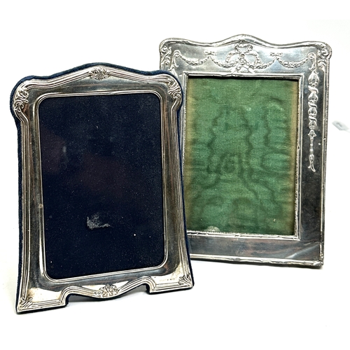 88 - 2 silver picture frames largest measures approx 19.5 cm by 14.5 cm