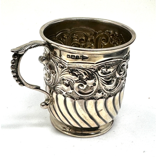 91 - Antique silver christening mug Sheffield silver hallmarks