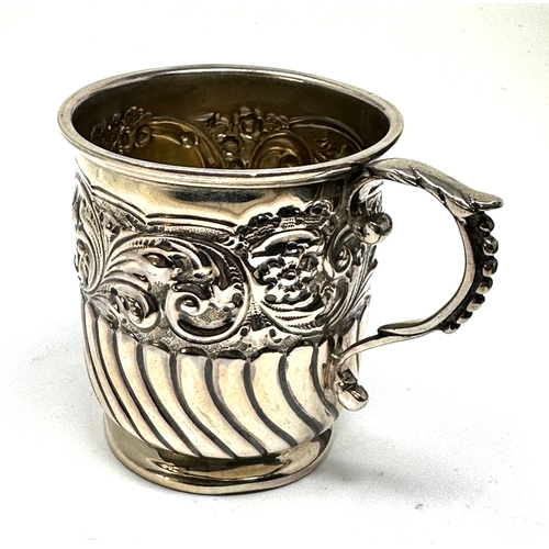 91 - Antique silver christening mug Sheffield silver hallmarks